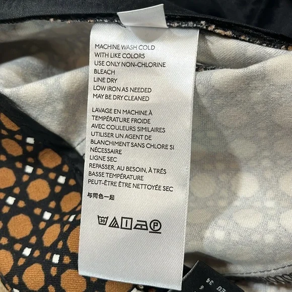 Anthropologie Essential Slim Trouser Pant Brown Motif Women's Size 2 Like New - Picture 14 of 15